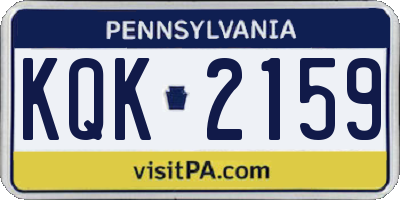 PA license plate KQK2159