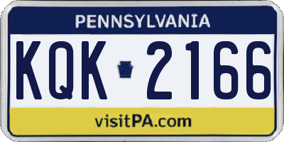 PA license plate KQK2166