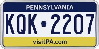 PA license plate KQK2207