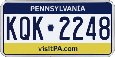 PA license plate KQK2248