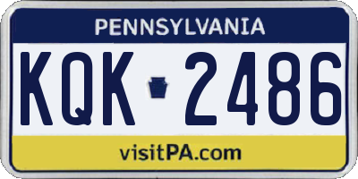 PA license plate KQK2486