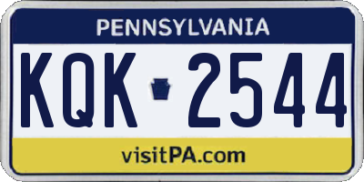PA license plate KQK2544