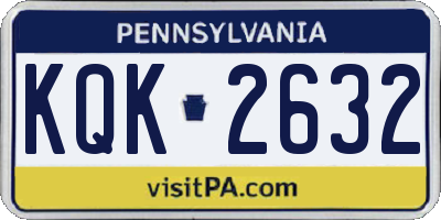PA license plate KQK2632