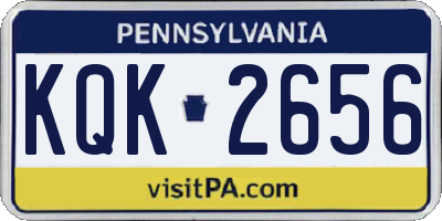 PA license plate KQK2656
