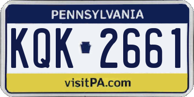 PA license plate KQK2661