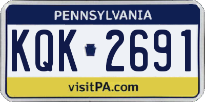 PA license plate KQK2691