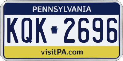 PA license plate KQK2696