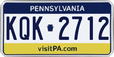 PA license plate KQK2712