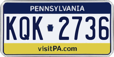 PA license plate KQK2736