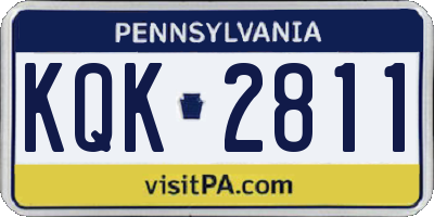 PA license plate KQK2811