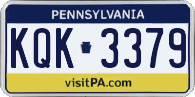 PA license plate KQK3379
