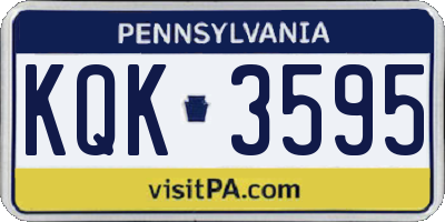 PA license plate KQK3595