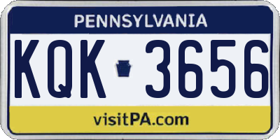 PA license plate KQK3656