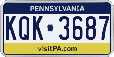 PA license plate KQK3687