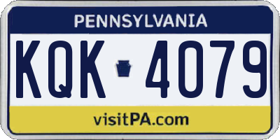 PA license plate KQK4079