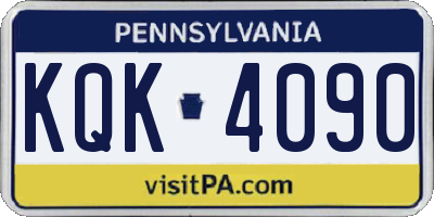 PA license plate KQK4090
