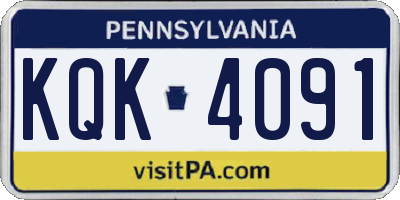 PA license plate KQK4091