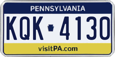 PA license plate KQK4130