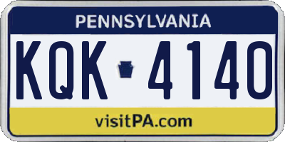 PA license plate KQK4140