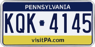 PA license plate KQK4145