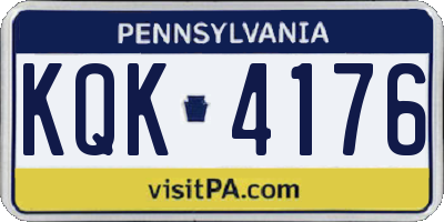 PA license plate KQK4176
