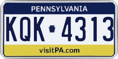 PA license plate KQK4313