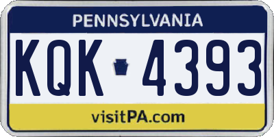 PA license plate KQK4393