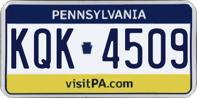 PA license plate KQK4509