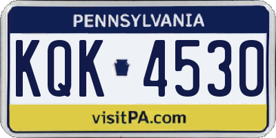PA license plate KQK4530