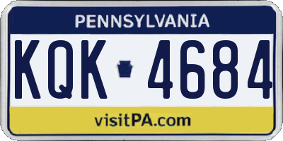 PA license plate KQK4684
