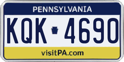 PA license plate KQK4690