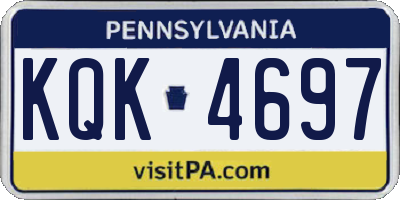 PA license plate KQK4697