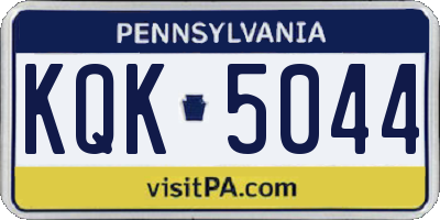 PA license plate KQK5044