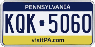 PA license plate KQK5060