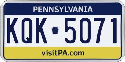 PA license plate KQK5071