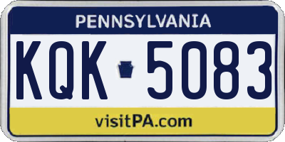 PA license plate KQK5083