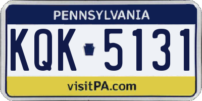 PA license plate KQK5131