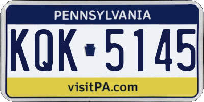 PA license plate KQK5145