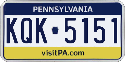 PA license plate KQK5151