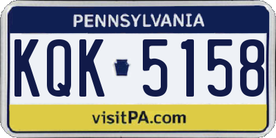 PA license plate KQK5158