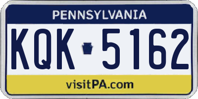 PA license plate KQK5162