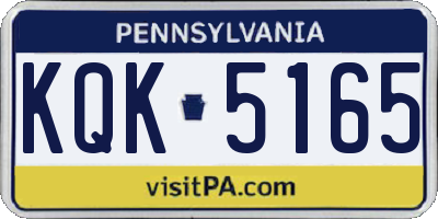PA license plate KQK5165