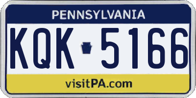 PA license plate KQK5166