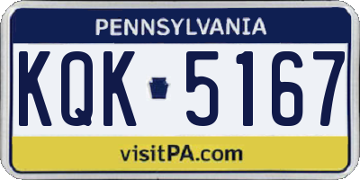 PA license plate KQK5167