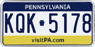 PA license plate KQK5178