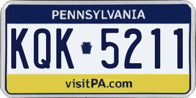 PA license plate KQK5211