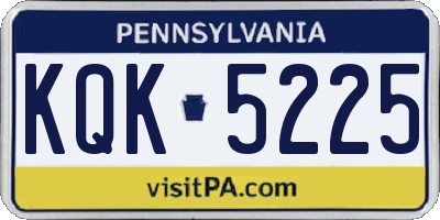 PA license plate KQK5225