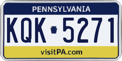 PA license plate KQK5271