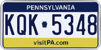 PA license plate KQK5348