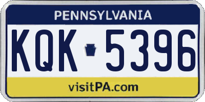 PA license plate KQK5396